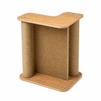 Table d'appoint en liège grattable pour chats, surface à gratter en sisal, structure en bois, 410 x 310 x 520 mm