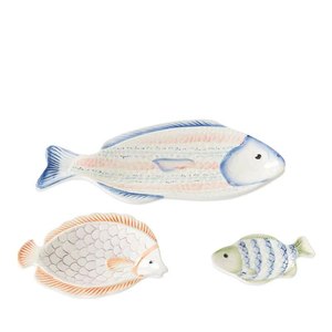 Piatto per Pesce con Motivo a Cartone Animato Stile Nordico, Fantasioso e Colorato, Realizzato a Mano da Snail Me, Design Artigianale, per Cucina e Sala da Pranzo - Product Image 1