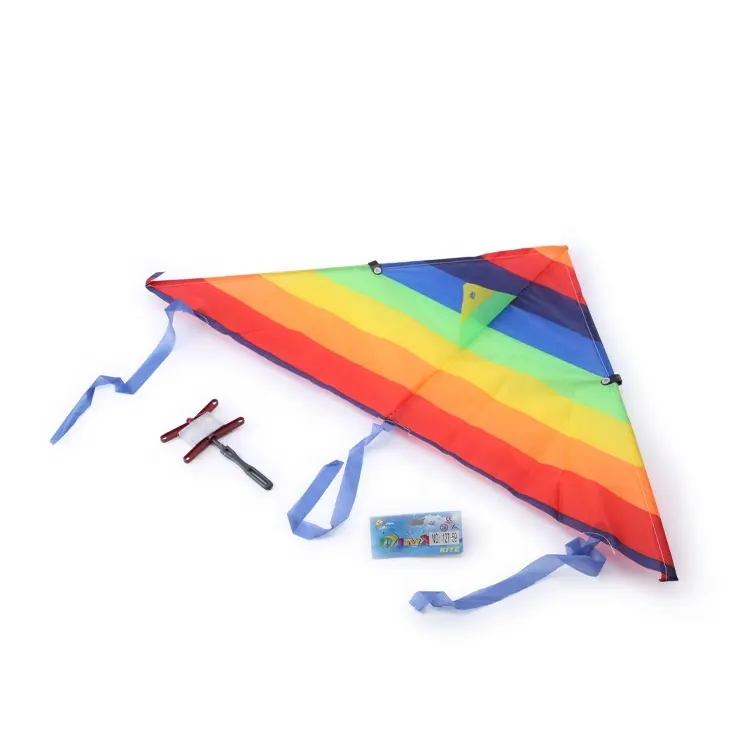 Rainbow Color Triangle Kite for Kids And Adults Outdoor Sport Toys with Line Kite Flying Thread Cometas