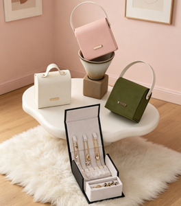 Estuche de Joyería Pequeño y Elegante, de Cuero PU con Múltiples Compartimentos y Forro de Terciopelo para Guardar Joyas Diariamente - Product Image 4