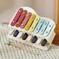 Wholesale Custom Wooden Hand Piano Xylophone 2 in 1 Musical Instrument Toy for Toddlers Montessori Kindergarten Activity