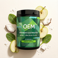 Poudre d'électrolytes premium enrichie à la pomme verte 477g BCAA Caféine naturelle Complément alimentaire sportif pour adultes Personnalisable OEM