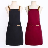 NINER9 Apron Logo Fashion Uniseks Dewasa Dapur Restoran Anti-kotor Katun Murni Tanpa Lengan Model Kata-kata Cetak Tipis