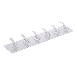 Acrylic Wall Mount <b>Hooks</b> 6 Pack Strong Adhesive No Trace Bathroom Kitchen Multi Functional <b>Hook</b> Set - Product Image 4