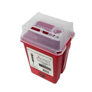 1 Quart Hộp Nhựa Y Tế <span class=keywords><strong>Sharps</strong></span> Ống Tiêm Nguy Hiểm Sinh Học Thùng Sắc Dùng Một Lần Kim - Product Image 4