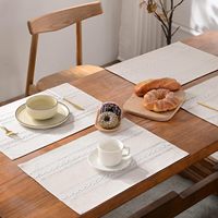Set de table en lin tissé naturel personnalisé, résistant à la chaleur, lavable, pour la décoration de table à manger et de cuisine