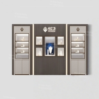 Nouvelle vitrine murale haut de gamme pour magasin de bijoux vitrine murale d'angle en verre