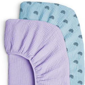 Bán Buôn Muslin Được Trang Bị Tấm Cho Bé Gái Bé Trai Giường Cũi Mềm Mại Thoáng Khí Bé Cũi Tấm Cá Nhân Tùy Chỉnh Bộ Đồ Giường Trẻ Em - Product Image 5