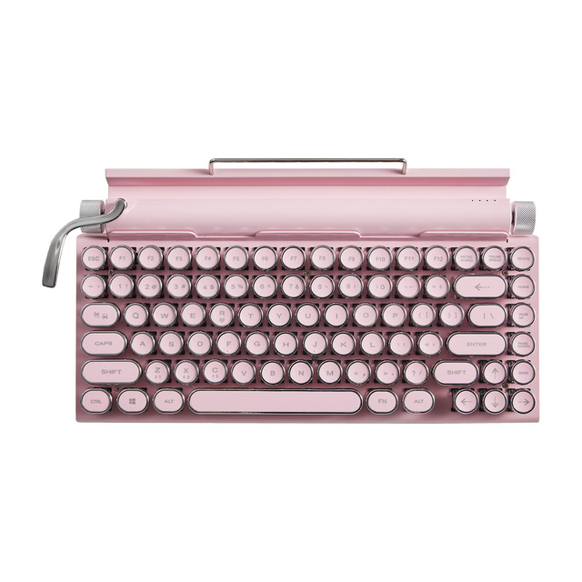 Factory Direct Retro Mini Wireless Typewriter Mechanical Keyboard Stand for Smart Devices & Tablets Gaming Keyboards