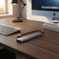 Station d'accueil mobile en alliage d'aluminium Mac Book Ultra 4K USB 3.1 Type-C pour transfert de données, charge de téléphone portable, Ethernet, stock disponible