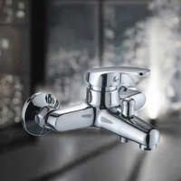 Robinet de douche mural thermostatique à levier unique FSH Chrome 2025, corps en alliage de zinc, cartouche en céramique, douche de pluie pour baignoire