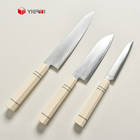 Ensemble de couteaux de cuisine japonais Gyuto Santoku Petty, 3 pièces, acier HAP40 à 3 couches, manche en résine ivoire, haute dureté