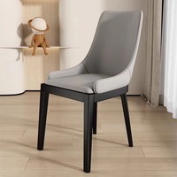 Maison rustique moderne de luxe haut de gamme bon marché et chaises de salle à manger à pied en acier chaise de salle à manger de siège de cuisine en cuir PU de restaurant