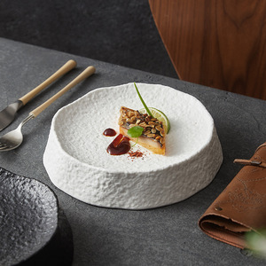 Platos de cena de cerámica gruesa de <span class=keywords><strong>gres</strong></span> mate creativo para restaurante vajilla de cocina artística Irregular plato de <span class=keywords><strong>roca</strong></span> y platos - Product Image 3