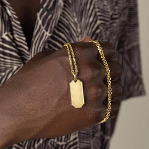 Collar de acero inoxidable con glifo grabado para hombre 2025 - Product Image 6