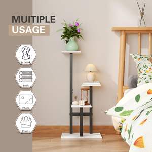 Scaffale per Piante a 3 Ripiani in Metallo e Legno, per Giardino <span class=keywords><strong>Esterno</strong></span>, Vivaio, Porta Vasi Multilivello, Supporto Angolare per Soggiorno - Product Image 3