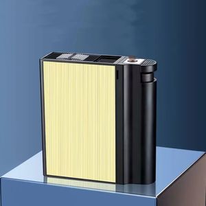 Nuevo Estuche para Cigarrillos y Encendedor 2 en 1 Integrado <span class=keywords><strong>Funway</strong></span> CC001 2025, Metálico Cuadrado, Resistente a la Humedad, Recargable - Product Image 1