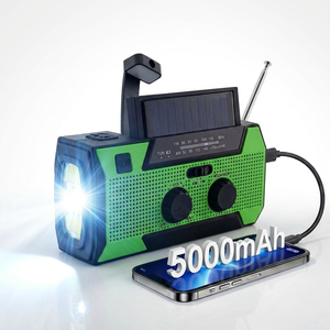 Radio solaire d'urgence 5000 mAh avec lampe de lecture et manivelle AM/FM pour le camping, la randonnée et la pêche (OEM/ODM) - Product Image 1
