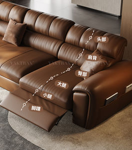 أريكة استرخاء كبسولية فاخرة من الدرجة الأولى، مصنوعة من الجلد الطبيعي الكامل، قابلة للتحويل إلى سرير، تصميم أنيق وفاخر لغرف المعيشة في الفلل - Product Image 5