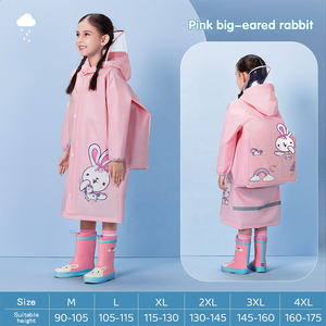 Imperméables pour Enfants Bébé Maternelle Capes de Pluie Dessin Animé <span class=keywords><strong>avec</strong></span> Position pour Sac à Dos pour Écoliers Garçons Filles - Product Image 3