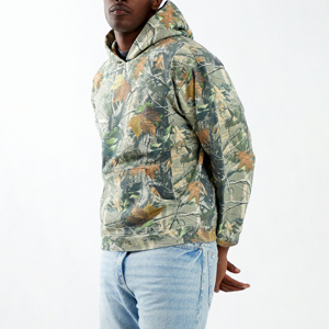 Jersey de invierno con capucha Deportes Hombres Loose Fitness Fleece Impresión digital Sublimación Camuflaje Poliéster Sudadera con capucha - Product Image 3