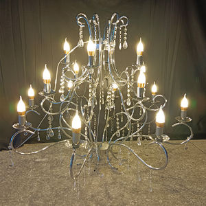 Lampu Kristal Besi Berkualitas Tinggi untuk Pernikahan dan Rumah, Gaya Eropa, Perak, LED AC, Lampu Dekoratif Grosir - Product Image 1