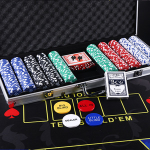 ABS Non-Denomination <b>Poker</b> Chip <b>Set</b> Small Six-Point Chips with Tray for Board Games - Product Image 2