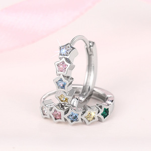 Orecchini a stella colorati per donna, design dolce e scintillante, accessori di gioielleria alla moda - Product Image 6