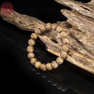 Pulsera Minimalista de Madera de Oud Malayo con Cuentas Redondas de 10 mm y Superficie Lisa, Joyería Elegante - Product Image 2