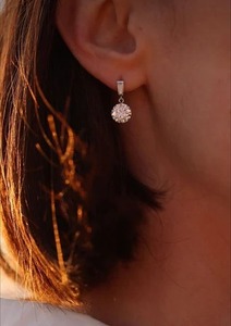 Pendientes de compromiso de moissanita en oferta para mujer, ideales para uso diario, reuniones sociales y bodas, disponibles al mejor precio. - Product Image 4