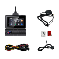 Caméra embarquée 4G avec GPS, écran tactile 3,0 pouces, Android, RAM 2 Go + ROM 32 Go, WiFi, navigation, ADAS, caméra embarquée FHD, boîte noire de voiture avec vision nocturne