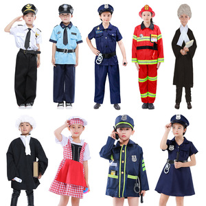 Halloween finta vestire astronauta spazio 6-9y bambini Cosplay poliziotto Chef infermiera pompiere Costume per bambini gilet e cappello 2pc Set - Product Image 5