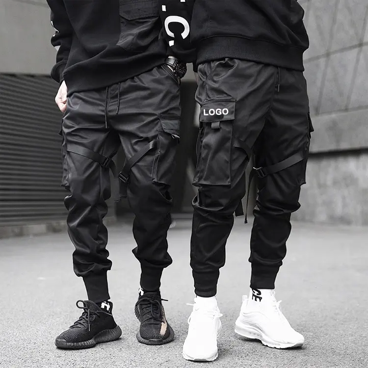 Free sample Men Multi-pocket Harem Hip Pop Pants Trousers Streetwear Sweatpants Hombre Male Casual New Fashion Cargo Pants Men