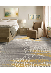 Tapis d'hôtel moderne de luxe en polyester imprimé pour salle de banquet, salon, fabriqué à la machine avec motif de couloir - Product Image 4