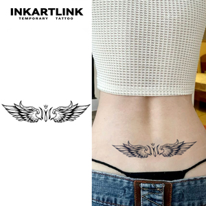 Autocollant de <span class=keywords><strong>tatouage</strong></span> temporaire personnalisé Ailes d'aigle Couronne, à base de plantes, imperméable, longue durée 15 jours, semi-permanent, <span class=keywords><strong>pour</strong></span> le <span class=keywords><strong>bas</strong></span> <span class=keywords><strong>du</strong></span> <span class=keywords><strong>dos</strong></span> et la taille des femmes - Product Image 1