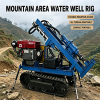 Machine de forage de puits d'eau portable sur châssis mobile avec moteur diesel et système hydraulique, capacité de forage de 200 m