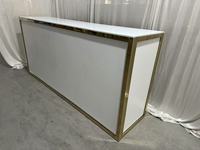 Hoher Metall-Rechteckbar-Tisch mit Edelstahlrahmen und Acrylplatte für Hochzeiten, Hotels und Gastronomie