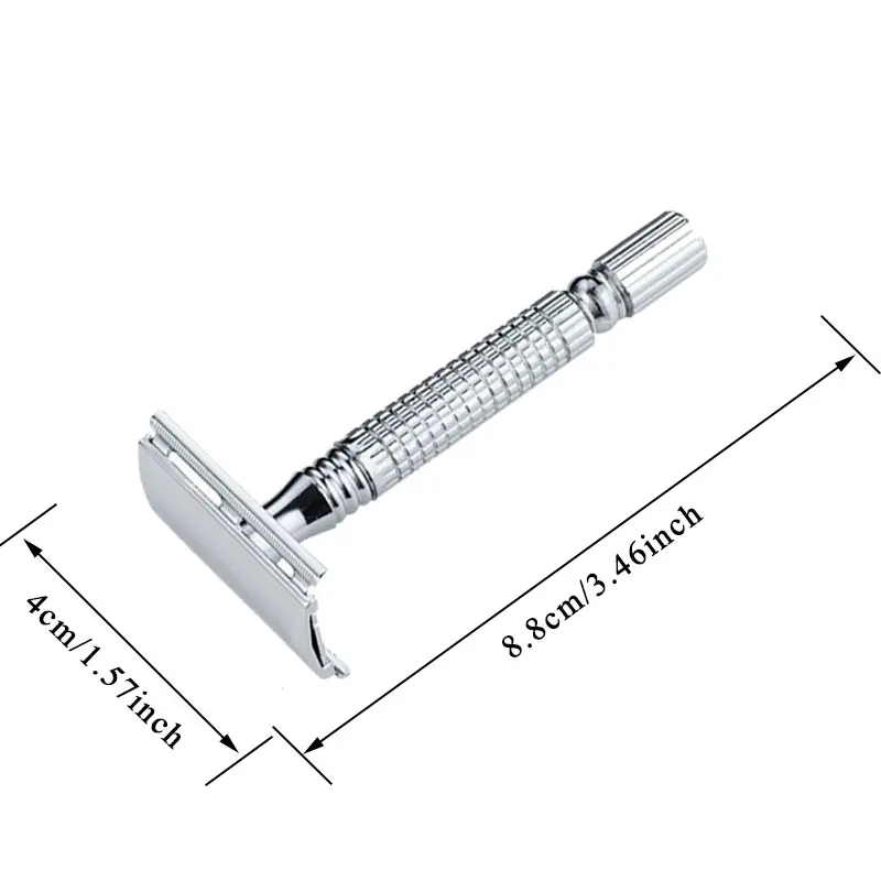 Brow Razor Nassrasur für Männer Klassischer Edelstahl Travel Metal Steel Griff Sicherheit Double Edged Shaver Face Razor