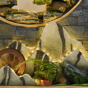 Feng Shui Water <b>Curtain</b> Wall Fountain Flowing Water Feature for Landscape Courtyard Clubhouse Lobby Wealth Attracting Ornaments - Product Image 5