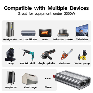 12V 24V 110V <span class=keywords><strong>220V</strong></span> 2000W con cargador Inversor de energía de onda sinusoidal pura Sistema de energía de respaldo fuera de la red - Product Image 3