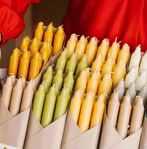 Wholesale Bulk Colored Taper Smokeless Religious Church <b>Candles</b> 100% Cotton <b>Wick</b> Pillar <b>Candle</b> Novelties Holidays Thanksgiving - Product Image 1