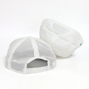 고품질 맞춤형 로고 레이저 커팅 구멍 뚫린 로프 장식 스포티 아웃도어 남성용 플랫 챙 5 패널 골프 캡 - Product Image 5