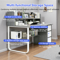 Escritorio de Computadora de Madera, Muebles de Dormitorio, Mesa de Estudio y Silla con Estantes de Almacenamiento