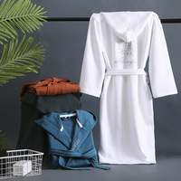 Peignoir d'hôtel en gros pour couple, printemps-automne, à capuche, matelassé, long, combinaison de bain