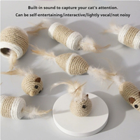 Jouet pour chat en sisal, jouet à mâcher qui couine, jouet pour chat pour le jeu autonome et le nettoyage des dents, accessoires et produits pour animaux de compagnie pour chats d'intérieur
