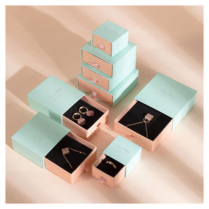 Custom Small Paper Cardboard Ring <strong>Jewellery</strong> Drawer Boxes Packaging <strong>Unique</strong> Jewelry Gift Box and Bag With Logo Printed - Product Image 1