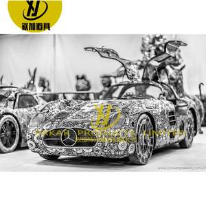 Moderne Simple Jardin Métal En Acier Inoxydable <span class=keywords><strong>Harpe</strong></span> Fontaine D'eau Sculpture Statue robot déformation aluminium sculpture voiture - Product Image 1