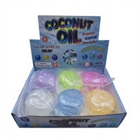 Balle anti-stress en TPR translucide à l'huile de coco, jouet sensoriel souple pour enfants et adultes, boîte de 12 pièces