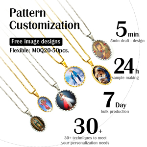 Giveluck thép không gỉ huy chương Vòng cổ Virgin Mary Mặt dây chuyền Tôn Giáo mục mẹ thần loạt Christian Công Giáo Trinh Nữ de - Product Image 6