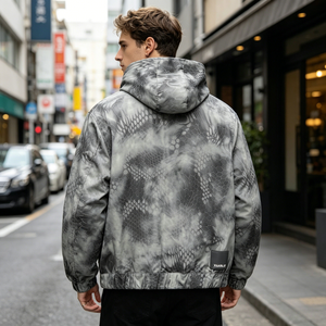 Chaqueta con Capucha Personalizada para <span class=keywords><strong>Hombre</strong></span>, Estilo Urbano, con Estampado Gráfico de Piel de Serpiente, Logotipo Bordado en el Pecho, <span class=keywords><strong>Sudadera</strong></span> con Cierre Completo de Alta Calidad - Product Image 3